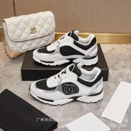 thumbnail for 2023 Fall/Winter New Style Chanel Color Matching Lace-up sneaker Wedge Casual Torre Shoes Running Shoes Joker Out
