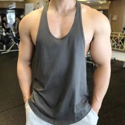 thumbnail for Summer sports fitness racerbox vest men's quick-drying show big stretch American training shoulder iron running top