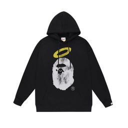 thumbnail for Cross-border Wholesale Ape Head Street Hip Hop Lightning Trendy Printed Hooded Sweatshirt Jacket for Men and Women