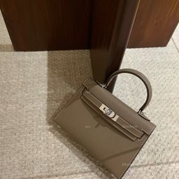 thumbnail for EP bolsa Kelly com estampa de palma de segunda geração, bolsa crossbody com trava de alta qualidade, bolsa feminina de couro genuíno, mini bolsa para mulheres