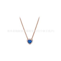 thumbnail for In stock Panjia white copper plated 925 silver noble heart necklace necklace female shining heart-shaped rose gold plated light luxury