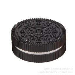 thumbnail for Creative Cross-Border Biscuit Plastic Cigarette Grinder 60mm Two-Layer Tobacco Grinder Display Box Sharp Tooth Cigarette Grinder