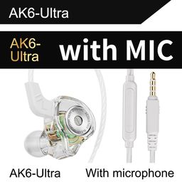 thumbnail for QKZ AK6-Ultra in-ear moving coil headphones mobile phone monitor headphones wire-controlled sports running headphones with wheat