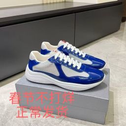 thumbnail for Spot second foreign trade Americas cup P home bright leather mesh breathable casual fashion sports patent leather men's shoes