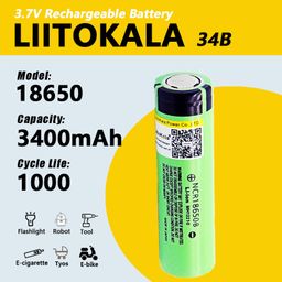 thumbnail for Liitokala 34B 18650 3400Mah Lithium Battery for Led Flashlight / Digital Equipment