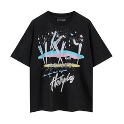 thumbnail for 跨境AMIRI夏季美式小众高街男女情侣棉质数码印花休闲圆领复古短