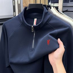 thumbnail for 300G Paul Autumn Stand Up Collar Thickened Men's Sweatshirt 2025 New Half Zipper Casual Loose Long Sleeve T-Shirt Men