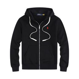 thumbnail for Autumn and Winter Export Men&#039s Clothing Paul Polo Sweatshirt Embroidered Pony Logo Fleece-Lined Cardigan Zipper Hooded Jacket Top for Men