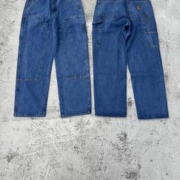 thumbnail for Self-made high version Carhart Kahavar Timber Japanese workwear style jeans loose straight high street made