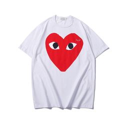 thumbnail for The correct version of the star with Kawajiu tide brand pla love embroidery short sleeve cotton red heart eyes lovers T-shirt y
