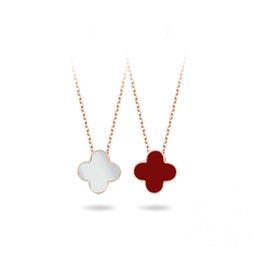 thumbnail for S925 sterling silver double-sided four-leaf clover necklace women's versatile fashion high-end design sense agate fritillary pendant necklace women