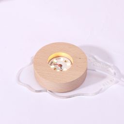 thumbnail for Round solid wood luminous night light crystal ball base LED touch charging USB connection switch small ornaments in stock
