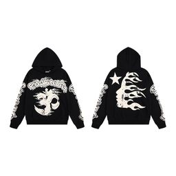 thumbnail for Cross-border New European and American Hell Star Trendy Brand Loose Retro Letter Printed Hooded Sweater Trousers Trendy