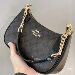 thumbnail for Koc family teri 25 armpit bag mini crescent bag presbyopia chain mahjong bag printed shoulder bag bag woman