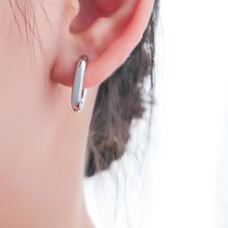 thumbnail for European and American Simple Non-Fading Earrings Titanium Steel Earrings for Men Accessible Luxury Fashion 318mm Stainless Steel Plain Hoop Earrings for Women