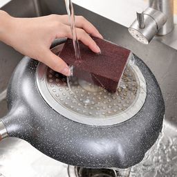 thumbnail for Esponja de esmeril para cozinha, descontaminação poderosa, escova para lavar panelas, escala preta de fundo de panela doméstica, remoção de ferrugem, remoção de óleo, bloco de esponja de limpeza