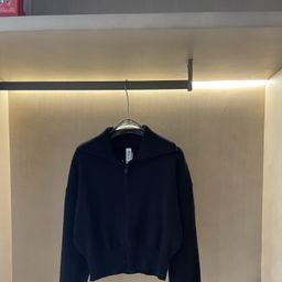 thumbnail for 25 Spring and Autumn ALO Lapel Knitted Zipper Cardigan Casual Sports Yoga Loose Short Zipper Sweater Jacket