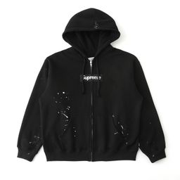 thumbnail for Cross-border 26FW Spring/Summer New Direct Supply SupM-M6-WEEK4 Splash-Ink Pattern Zip-Up Hoodie Couple Style