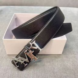thumbnail for Cross-border Douyin Internet celebrity men's belt cowhide youth Japanese smooth buckle belt leather fashion versatile trouser belt