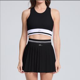 thumbnail for LOSCO pleated tennis skirt for women, bottom-length pants, golf running French movement short skirt set, skirt set