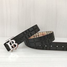 thumbnail for Classic men&#039;s and women&#039;s belt double-sided embossed two-layer cow TB smooth buckle business belt casual all-Match belt