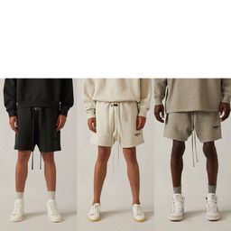 thumbnail for 2022Ss Shorts Black Flocking Print Fog Multi-Thread Essentials Sweatshirt Trendy Brand Pants Cross-Border Hot Sale