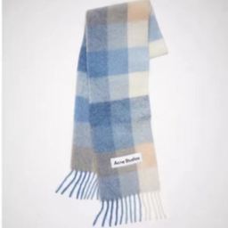 thumbnail for 2023 autumn and winter star with the same Yang Mi's new thickened warm rainbow plaid scarf tassel color-blocked AC shawl