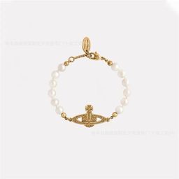 thumbnail for The classic Queen Mother Saturn pearl necklace high version full of diamonds inlaid with Shijia glass pearl chain female Nana with the same style