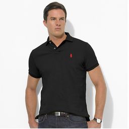 thumbnail for Cross-border polo shirt basic summer men's lapel embroidered pony logo solid color cotton large size loose short sleeve t-shirt