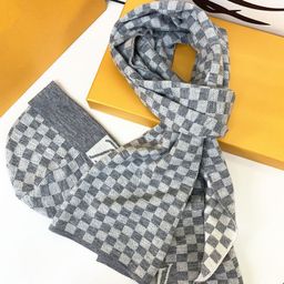 thumbnail for European and American style scarf hat two-piece set knitted men's shearling label scarf, chess checkered warm men's scarf
