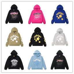 thumbnail for Cosmopolitan 555555 cobweb-printed hip-hop loose-fitting fleece hooded sweatshirt set