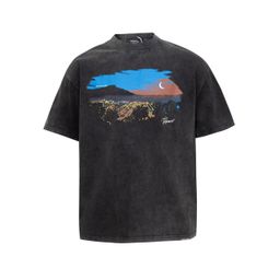 thumbnail for REPRESENT REP Doberman washed old American fashion brand vintage retro shark short sleeve t-shirt for men