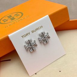 thumbnail for European and American fashion, light luxury temperament, simple commuting, rhinestone pearl inlaid with English letters, niche women's metal stud earrings