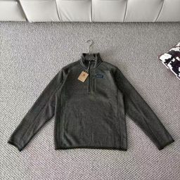 thumbnail for Cross-border supply PAT American half-zipper fleece jacket, color-blocked raglan sleeve pullover sweatshirt, couple's style, mid-layer winter style