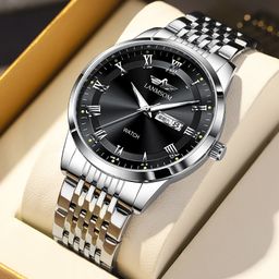 thumbnail for Langsuo Watch Fully Automatic Men's Non-mechanical Quartz Watch Ultra-thin Business Simple Waterproof Student Casual Calendar