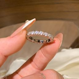thumbnail for One look at the fall! Super Flash Zircon Ring Women&#039s Light Luxury High-end Sense Tail Ring Women&#039s Niche Design Ring
