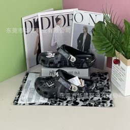 thumbnail for Cro Comfortable Versatile Clogs Ape Head Iron Buckle Collaboration with Accessories Couple Shoes Fashion