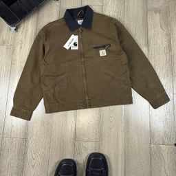 thumbnail for New Carhartt Spring and Autumn Heavy-Duty Washed Canvas Jacket Workwear Classic Couple Versatile Retro