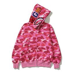 thumbnail for Cross-border wholesale Japanese fashion camouflage ape embroidery shark mouth hooded cardigan sweater jacket