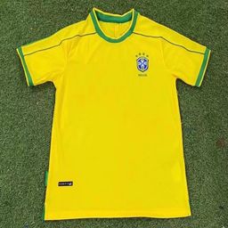 thumbnail for 1998 World Cup Brazil Retro Jersey No.9 Ronaldo 2002 Home and Away Short-sleeved Old Soccer Clothes