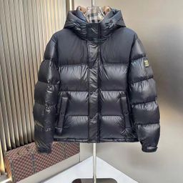 thumbnail for 高版本巴家字母徽标连帽羽绒服男女冬季时尚休闲格子鹅绒外套夹克