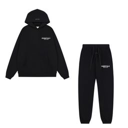 thumbnail for Foreign trade European and American fashion brand ESS fog three-dimensional letters classic autumn and winter fleece-lined men's and women's loose hooded sweater tide
