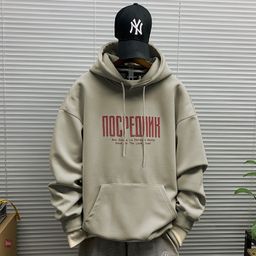 thumbnail for aaa new heavy Yu Wenle men's hooded sweater ins trendy all-match top loose fleece-lined thickened top