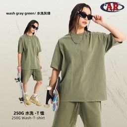 thumbnail for ARTIE MEN's WEAR|250G RETRO WASHED DISTRESSED SHORT SLEEVE T-SHIRT MEN'S LOOSE COTTON MEN'S CROSS-BORDER FASHION T-SHIRT