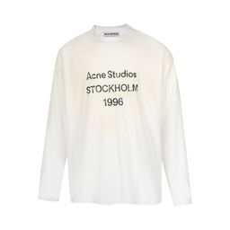 thumbnail for Trendy brand washed, worn, distressed, letter-printed high-street long-sleeve loose men's and women's couple's cross-border T-shirt