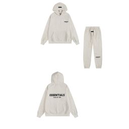 thumbnail for Foreign trade European and American fashion brand ESS fog three-dimensional letters classic autumn and winter fleece-lined men's and women's loose hooded sweater tide