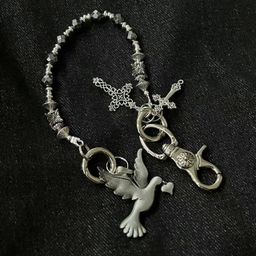 thumbnail for Cross-border Ironworth original dark wind flying pigeon handmade cross trouser chain keychain waist pendant ornament