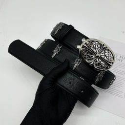 thumbnail for Croch Cross Rivet Belt Men&#039;s Metal Hollow Belt Women&#039;s Langrisser Vintage Belt Personalized Denim Belt