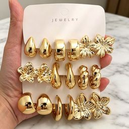 thumbnail for European and American New Fashion Earring Set Trendy Personality High-End Light Luxury Exaggerated Retro Earring Combination Earrings for Women