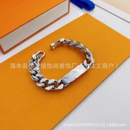 thumbnail for Donkey Home Titanium Steel European and American Non-Fading Engraved Letters Cuban Cowboy Bracelet Fashion Trend Men's Bracelet Cross-Border Direct Sales
